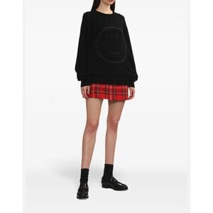 Joshua Sanders Women's Black Smile Knit Outline Sweater Size M NWT